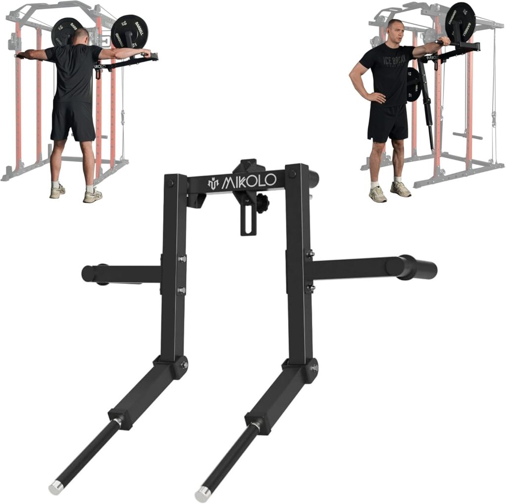 Mikolo Lateral Raise Attachment for Squat Rack, Standing Lateral Raise Machine with 1″ Holes, Power Rack Cage Attachment, Upper Body Strength Training Machine for Home Gym