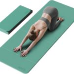 Foldable Yoga Mat Extra Thick & Large (74″ x 31.5″ x 0.32″), Double-Sided Non Slip & Lightweight Fitness Mat, 8mm Thick Wide Exercise Mats for Woman Man Kids, Portable Workout Mats for Travel, Studio or Home Use