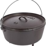 Lodge 5 Quart Pre-Seasoned Cast Iron Camp Dutch Oven with Lid – Dual Handles – Use in the Oven, on the Stove, on the Grill or over the Campfire – Black