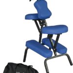 PayLessHere Blue Portable Massage Chair Comfort 4″ Thick Foam Light Weight BestMaassage Brand with Free Carrying Bag