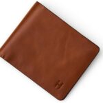 Mens Wallet, Slim Minimalist RFID Blocking, Full-Grain Leather Handcrafted Bifold, 6 Card Slots, Gift Box & Pouch, Christmas & Birthday, Plain Tan