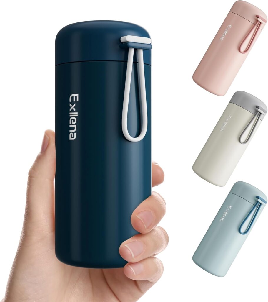 Small Water Bottle 10oz, Small Insulated Water Bottle for Hot&Cold Drinks, Water Bottle Purse with Carry Handle – 100% Leakproof Perfect for School, Travel…(Dark Blue)