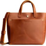 Portland Leather Goods Mini Snap Crossbody Tote Bag for Women – Handmade, Snap Closure, Durable & Unlined – Outside Pocket