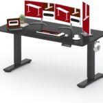 SANODESK Standing Desk Height Adjustable Electric Stand up Desk 71×32 Inches Sit Stand Home Office Desk with Splice Board, Black Frame/Black Top