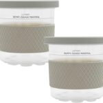 2 Pack Replacement Ice Cream Pints with Silicone Lids and Sleeves，Compatible with Ninja Creami Ice Cream Maker, Model: NC301, NC300, NC299AMZ Series. (Grey/Grey)
