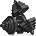 KISS GOLD Weights Dumbbells Set, Adjustable Dumbbell Sets 22Lbs 44Lbs 66Lbs 88Lbs with Solid Steel, Barbell Free Weight Set with Connector Workout Home Gym Equipment for Men Women Strength Training Shaping