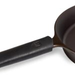 Field Company Black Leather Handle Cover – USA Made Vegetable-Tanned Heat Protection for Field Company Cast Iron Skillets