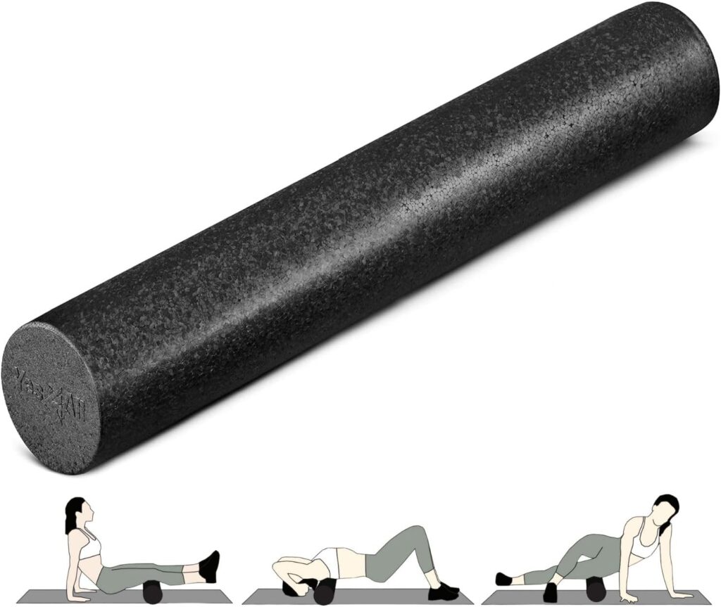 Yes4All High-Density EPP Round Back Roller Foam, Exercise Foam Roller for Yoga, Pilates & Stretching – 12, 18, 24, 36 inch