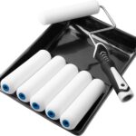 Mister Rui Paint Roller Kit, 9 Pack 6 Inch High Density Foam Paint Roller, Paint Tray with Liner, Mini Paint Rollers for Painting Walls, Small Paint Roller Tray Set