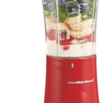 Hamilton Beach Portable Blender for Shakes and Smoothies, 14 Oz BPA Free Travel Cup & Lid, Durable Stainless Steel Blades, Personal Smoothie Blender, Red (51101RV)