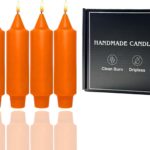 5 inch Orange Taper Candles,Set of 4PCS Hand Made Taper Candle, Small Candlesticks, dripless Taper Candle, for Home Dinner, Party, Wedding, Halloween (4, Orange, 5 inch)