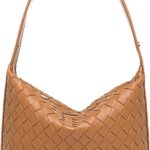 Handmade Woven Bag Woven Tote Bag for Women Fashion PU Leather Handbag Vegan Leather Tote Bag Shoulder Bag Underarm Bag