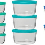 Anchor Hocking 26 Piece Glass Storage Containers with Lids (13 Glass Food Storage Containers & 13 Mixed Blue SnugFit Lids)