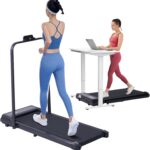Walking Pad Treadmill with Handles, Folding Foldable Electric Treadmills for Home Small, 3.0HP Walking Pad with Handle Bar, 3 in 1 Portable Under Desk Treadmill with LED Display, 320LBS Capacity