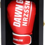 Boxing Glove Display Case Wall Mount Lockable Full Size pro UV Protected Clear Acrylic Holder Box for Baseball Boxing Signed Glove (Black – Single Glove)