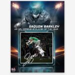 WHZKCYH 2025 Rugby Star Saquon Barkley Poster For Kids Bedroom Wall Decor-Football Superstar Signed Posters Canvas Art Print Picture For Fans Boy Teen Gifts