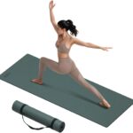 ILILI Yoga Mat 10mm Extra Thick and 193cm Extra Long, 76×28×0.4 Inch, Double Color Non-Slip TPE Material, Easy Carrying with Strap, Ideal for Yoga, Pilates, Floor Exercise, Home and Outdoor Use, Eco Friendly