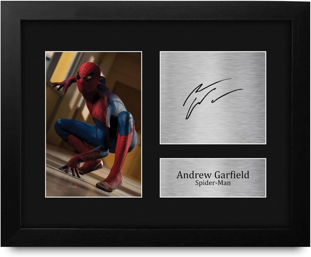 HWC Trading Andrew Garfield Spider-Man Framed Gifts Printed Signed Autograph Picture for Movie Memorabilia Fans – US Letter Size