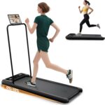 Portable Walking Pad with Handle Bar, 2.5HP Treadmill with Incline, Under Desk Treadmill for Home, 300LBS Capacity, Remote Control, Compact Walking Pad with Clear LED Display