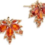 Jean Beau Pearl Flower Leaf Stud Earrings for Women Statement Cluster CZ Pearls Earring Gold Plated Sterling Silver Wedding Prom Birthday Fashion Jewelry Gift