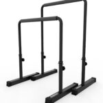 Synergee Dip Bar. Adjustable Dip Station from 30” – 39” for Dips, Inverted Pull Ups. Max capacity 400 lbs. Portable Dip Stand for Total Body Workout. Available in Yellow and Black.