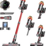 Cordless Vacuum Cleaner, 600W 50KPa 70Mins Vacuum Cleaners for Home, Self-Standing Stick Vacuum with Anti-Tangle Brush & OLED Touch Screen, Vacuum Cleaner for Hardwood Floors and Carpet,Pet Hair,Car