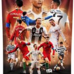 IDOLUSTER Soccer Superstar Cristiano Ronaldo Signed Wall Tapestry Poster For Kids Fans Bedroom Wall Hanging Decoration-Ronaldo Tapestry For Teen Boy Birthday Party Gifts-100X150CM