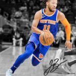 Ikonic Fotohaus Jalen Brunson Signed Photo Autograph Print Wall Art Home Decor, 8 x 10 Inch, White