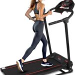 SereneLife Smart Digital Folding Exercise Machine – Electric Motorized Treadmill with Downloadable Sports App for Running & Walking – Pairs to Phones, Laptops, & Tablets via Bluetooth SLFTRD18.5