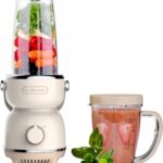 La Reveuse Personal Size Blender 300 Watts for Shakes Smoothies Seasonings Sauces with 17 oz Cup / 10 oz Mug,Retro Style