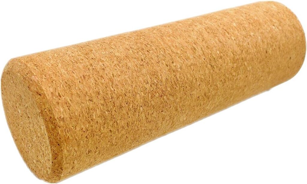 Cork Yoga Pillar Core Exercises Muscle Massage Roller Natural Fitness Foam Roller for Stretching Pilates Physical Therapy- 3.94×17.72 Inch