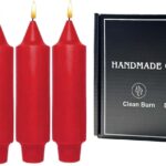 5 inch red Taper Candles,Set of 4PCS Hand Made Taper Candle, Small Candlesticks, dripless Taper Candle, for Home Dinner, Party, Wedding, Halloween (4, red, 5 inch)