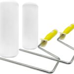 2 Pack Foam Paint Roller Covers, 9 Inch Foam Paint Rollers with 2 Roller Frame, High Density Foam Paint Roller Kit for Painting Walls, Cabinet, Ceilings, House