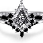 Natural Gemstone Rings Sterling Silver Engagement Rings for Women Kite Cut Lapis Lazuli Wedding Rings Lapis Lazuli Promise Ring Gift For Valentine’s Day Size 5-9