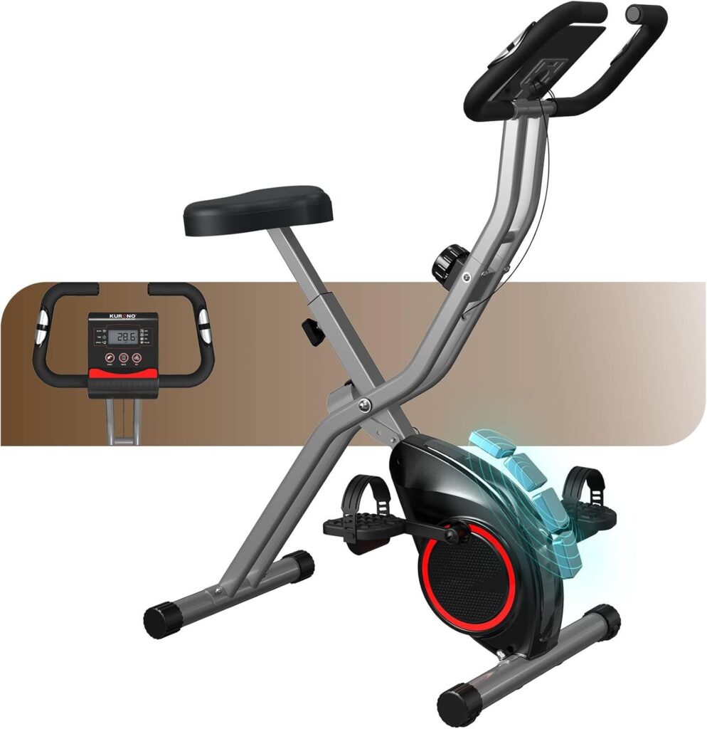 Indoor Exercise Bike Stationary Bikes for Home Gym, with 70% Pre-Assembled Lightweight Foldable Cycling Bike, 260 LBS Capacity, 5.5 LBS Flywheel for Home Quiet Workout