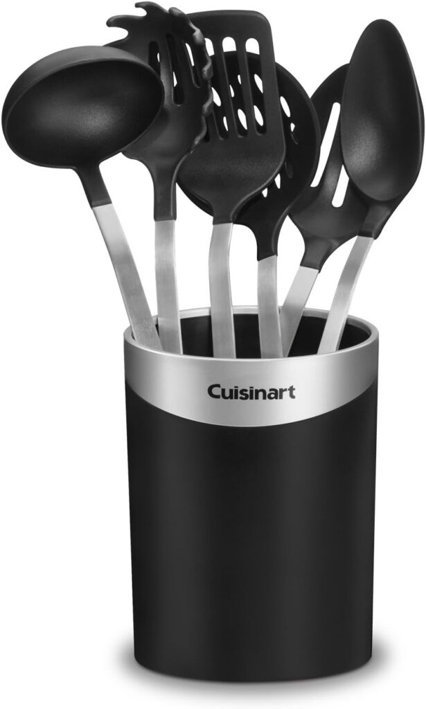 Cuisinart CTG-00-BCR7 Barrel Crock with Tools, Black/Silver, Set of 7, 15″ x 5.5″ dia.