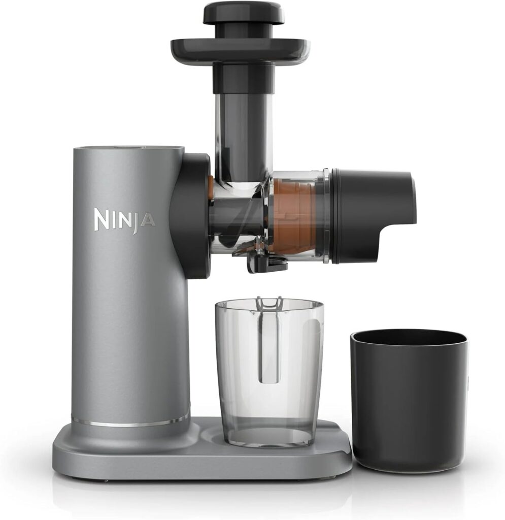Ninja JC150 NeverClog Cold Press Juicer, Powerful Slow Juicer with Total Pulp Control, Countertop, Electric, 2 Pulp Functions, Dishwasher Safe, 2nd Generation, Silver (Renewed)