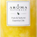 Aroma Naturals Essential Oil Orange and Lemongrass Scented Pillar Candle, Ambiance, 2.5 inch x 4 inch, Yellow