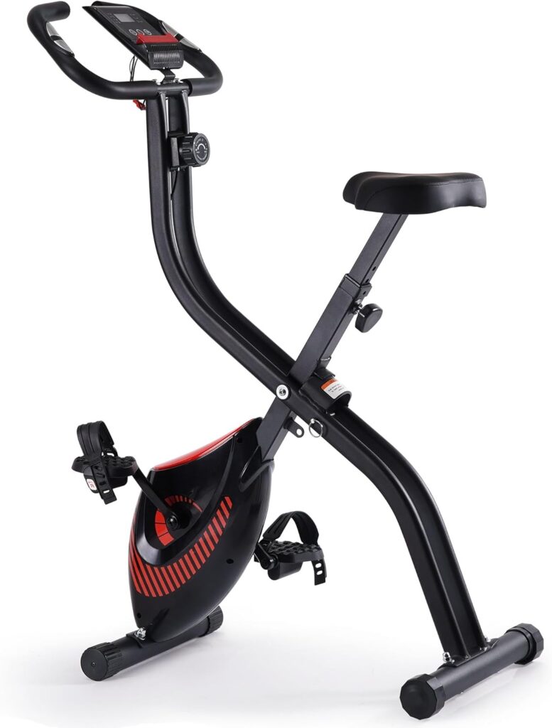 Exercise Bike 3 IN 1 Stationary Bike Folding Exercise Bike with Adjustable Resistance Comfortable Seat Cushion LCD Monitor 265 lbs Weight Capacity for Home Gym Workout