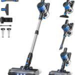 Cordless Vacuum Cleaner, 8 in 1 Powerful Suction Lightweight Vacuum Cleaner for Home, LED Display, 3 Suction Modes, 45Mins Detachable Battery Vacuum for Hard Floor Carpet Pet Hair
