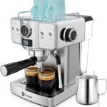 Espresso Machine 20 Bar, Milk Frother Steam Wand, 60oz (1.8 Liters) Water Tank, 1350W for Home Barista Espresso Latte Macchiato and Cappuccino Maker
