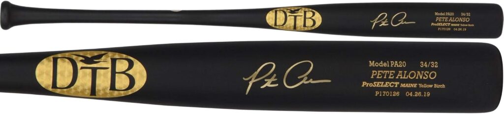 Pete Alonso New York Mets Autographed Dove Tail Game Model Bat – Autographed MLB Bats