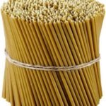 Danilovo Pure Beeswax Candles – Honey-Scented, Decorative Thin Taper Candles – Ideal for Birthday Decoration or Church Prayers – Drip Free, Tall & Smokeless Pack of 50 pcs, 6.3 x 0.2 inch