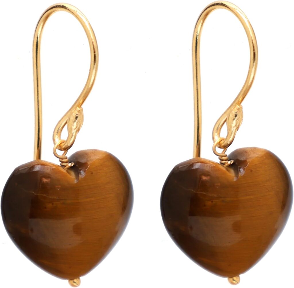 Gempires Natural Heart Crystals Earring, Heart Gemstone, Energy Healing Crystals, Birthday, Gift for Her, Gemstone Jewelry