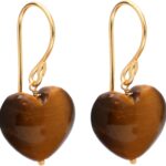 Gempires Natural Heart Crystals Earring, Heart Gemstone, Energy Healing Crystals, Birthday, Gift for Her, Gemstone Jewelry