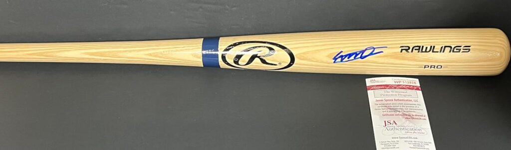 Vladimir Guerrero Jr Toronto Blue Jays Autographed Signed Blonde Baseball Bat JSA WITNESS COA