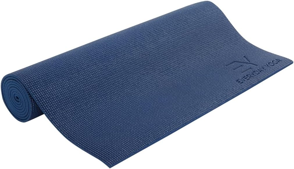 Everyday Yoga Deluxe Mat, Spacious 72″x24″ Non-Slip Yoga Mat for Comfortable Home Workouts, 3-5mm Extra Thick