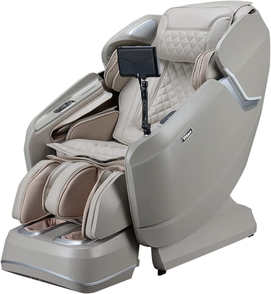 Titan Pro Vigor 4D | Taupe | Full Body Massage Chair | Zero Gravity Reclining | SL Track | Multiple Massage Techniques | Heated Roller | Space Saving | Foot & Calf Massage