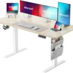 Marsail Stand up Desk, 55×24 Inch Standing Desk Adjustable Height, Electric Standing Desk, Sit Stand Desk with Headphone Hook for Computer Gaming Desk Home Office Desk