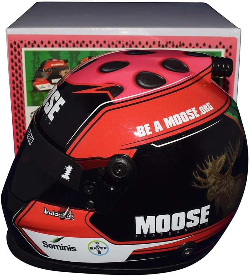 AUTOGRAPHED 2022 Ross Chastain #1 Moose Fraternity HAIL MELON (Martinsville Haul The Waul) Signed Official NASCAR Replica Mini Helmet with COA